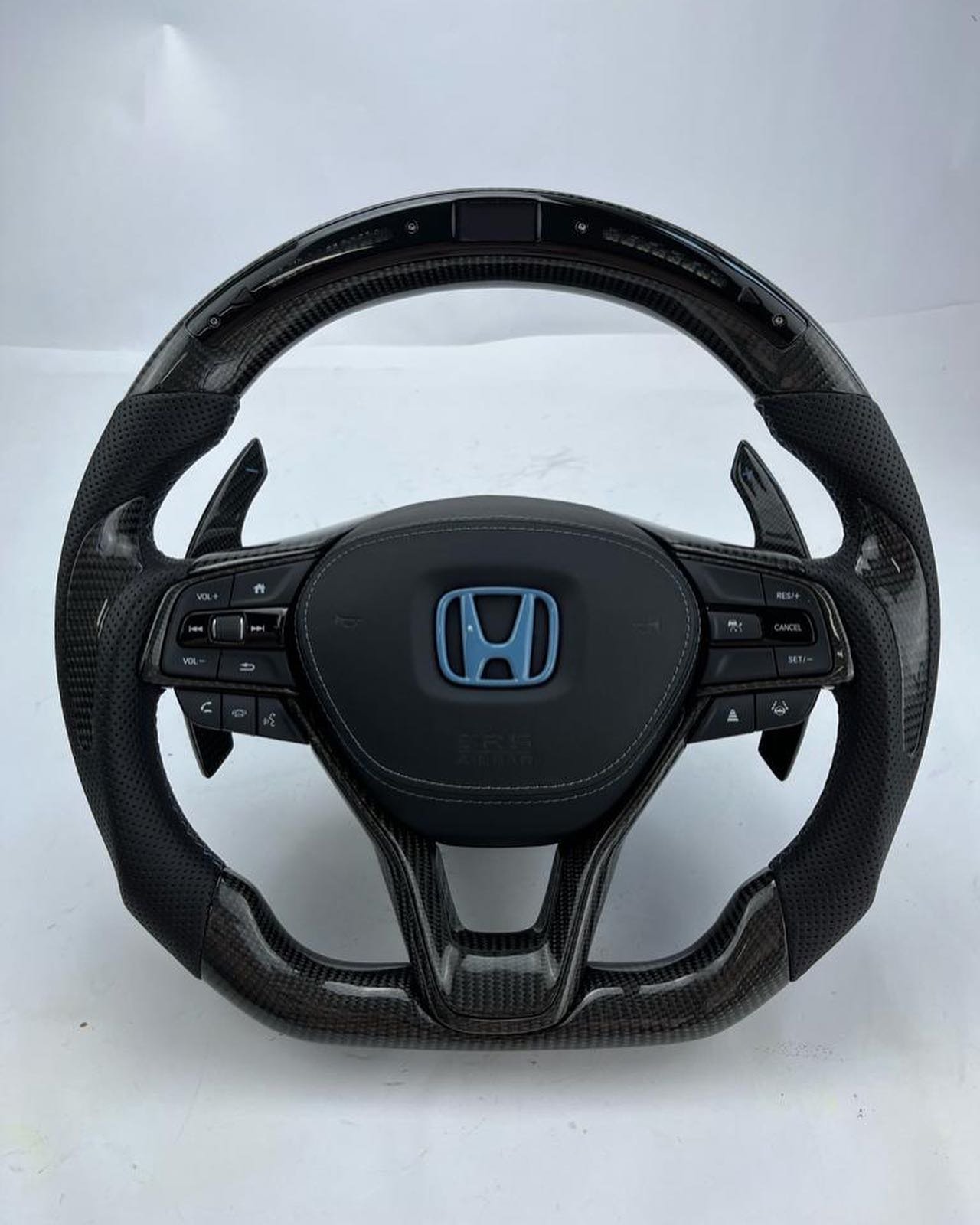 Custom Honda Accord OEM Carbon Fiber Steering Wheel – Flat Bottom | LED Shift Lights | Performance Upgrade